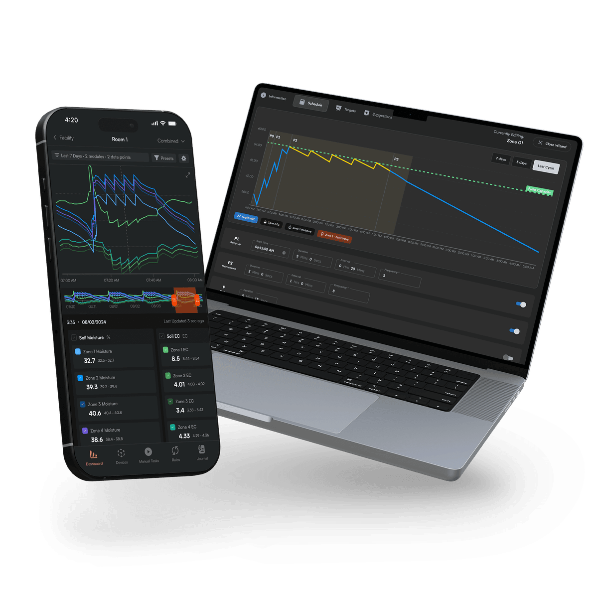 Growlink OS software On Mobile and Laptop